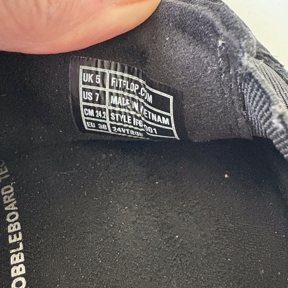 FitFlop Elasticated Slip On Black Suede Upper Mules Size 7 Slip Resistant Rubber - Picture 8 of 8